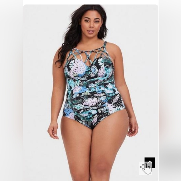 Tropical Slim Fix Push-Up One-Piece Swimsuit - Picture 1 of 6